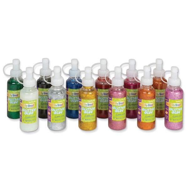 Creativity Street Glitter Glue, Assorted Sparkling, 4 fl. oz., 12 Bottles PAC8561 - main